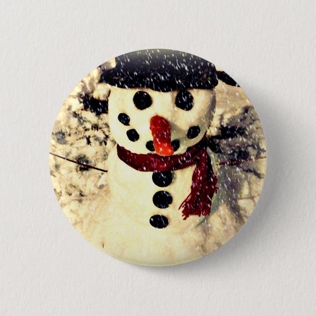 Helgdag Låt det snöa Adsible Snögubbe Knapp (Framsida)