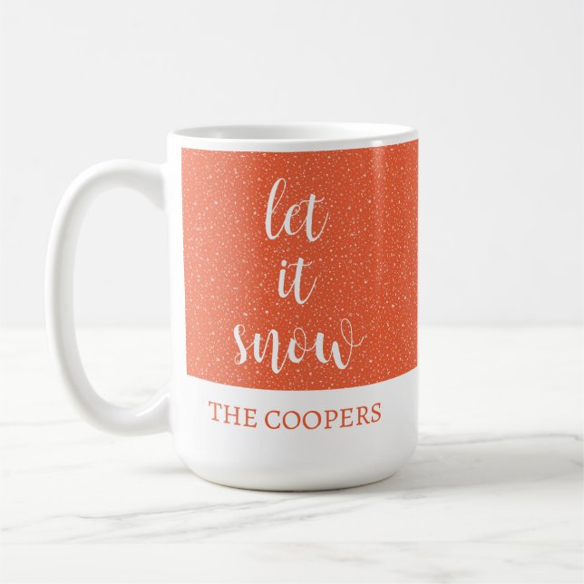 Helgdag Låt det snöa med elegant Script Kaffemugg (Vänster)