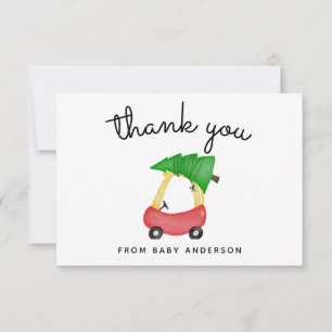 Helgdag Little Red Car Baby Shower Tack Kort