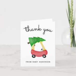 Helgdag Little Red Car Baby Shower Tack Kort