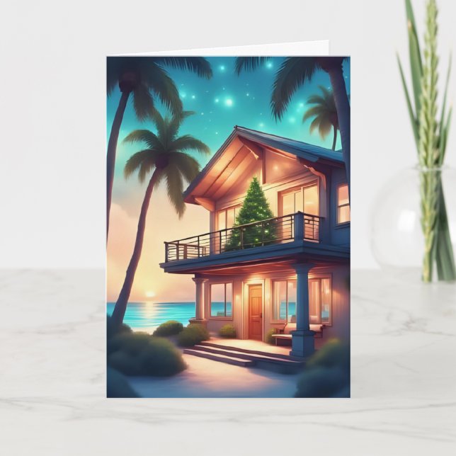 Helgdag Ljus efter havet Kort (Framsida)