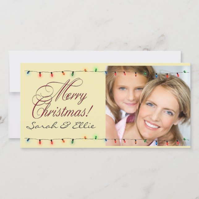 Helgdag ljus julfotkortsmall julkort (Framsida)