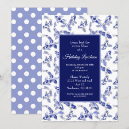 Helgdag luncheon med blå och vit koi meddelande