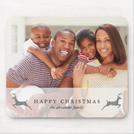 Helgdag Lycklig jul, Rustic Hjort Photo Mousepad Musmatta