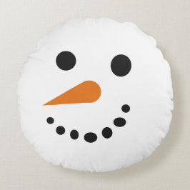 Helgdag Lycklig Ledsen Snögubbe Rund Kudde