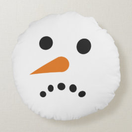 Helgdag Lycklig Ledsen Snögubbe Rund Kudde
