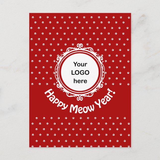 helgdag "Lycklig Meow Year" - Affissäsong - jul Vykort (Framsida)