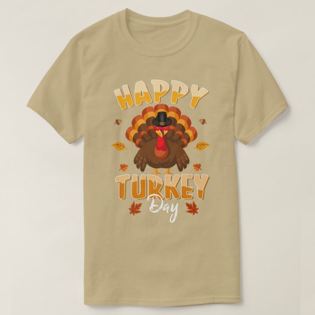 Helgdag lycklig Turkiet Dagen den ädla Thanksgivin T Shirt (Design framsida)