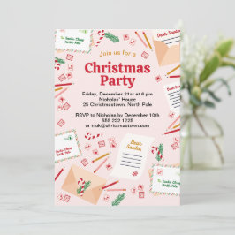 Helgdag Mail & Brev till Santa - God jul Inbjudningar