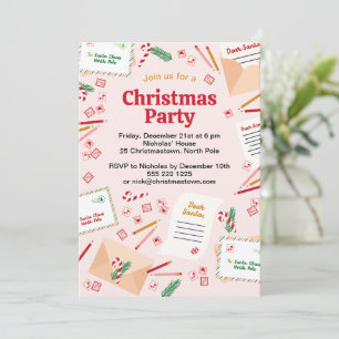 Helgdag Mail & Brev till Santa - God jul Inbjudningar