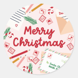 Helgdag Mail & Brev till Santa - God jul Runt Klistermärke