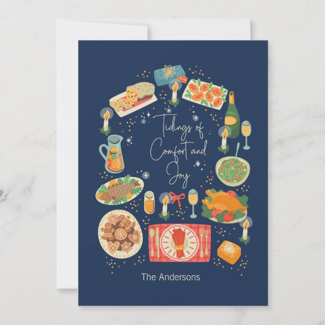 Helgdag Meal Tidings of Comfort & Joy Helgdag Card Julkort (Framsida)