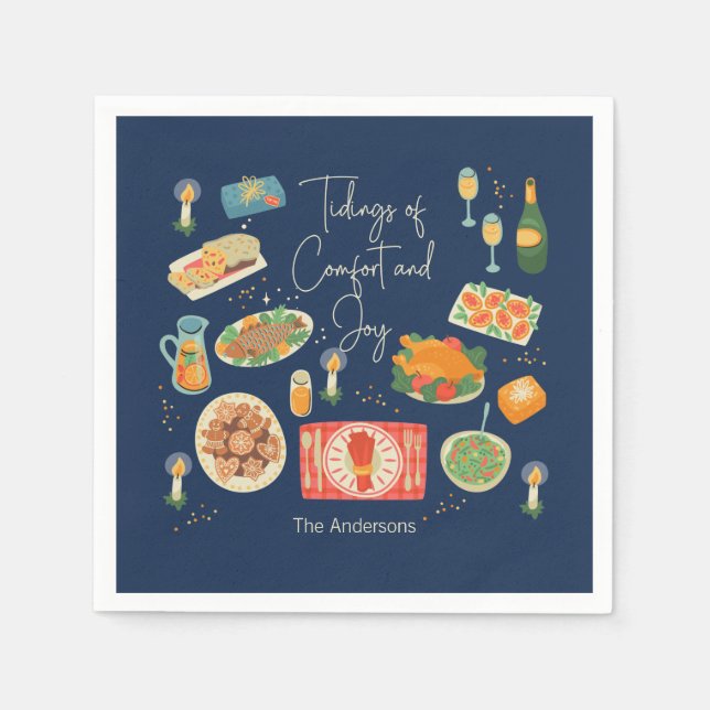 Helgdag Meal Tidings of Comfort & Joy Helgdag Pappersservett (Framsidan)