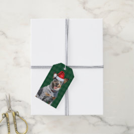 Helgdag med Blue Heeler Hund-jul Presentetikett