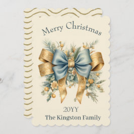 Helgdag med Bow God jul Card Julkort