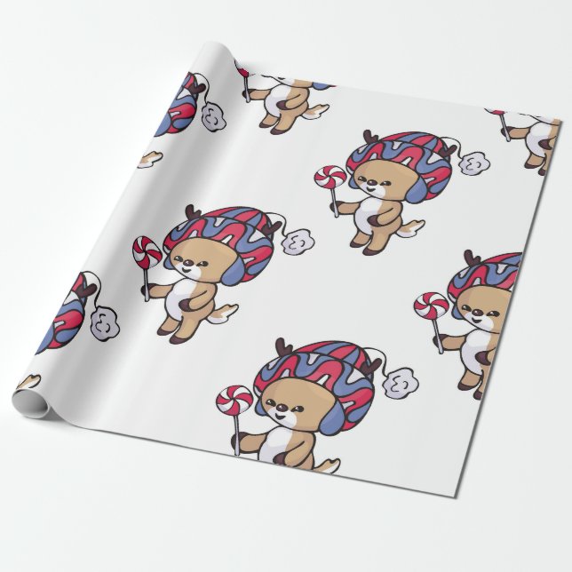 Helgdag med Lollipop Wrapping Papper Presentpapper (Utrullad)