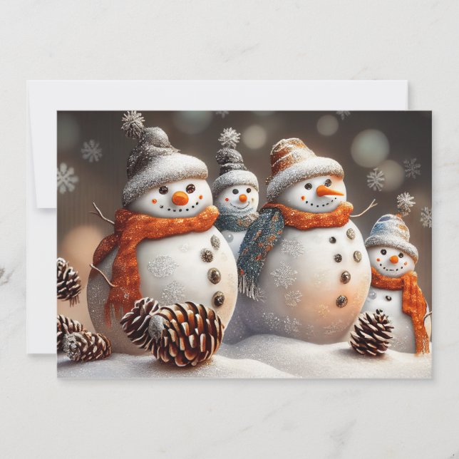 Helgdag med Pinecones & Glitter Julkort (Framsida)