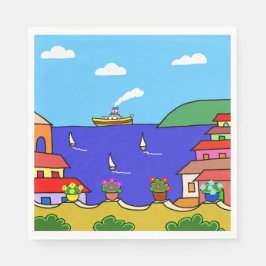 Helgdag Medelhavet Pappersservett