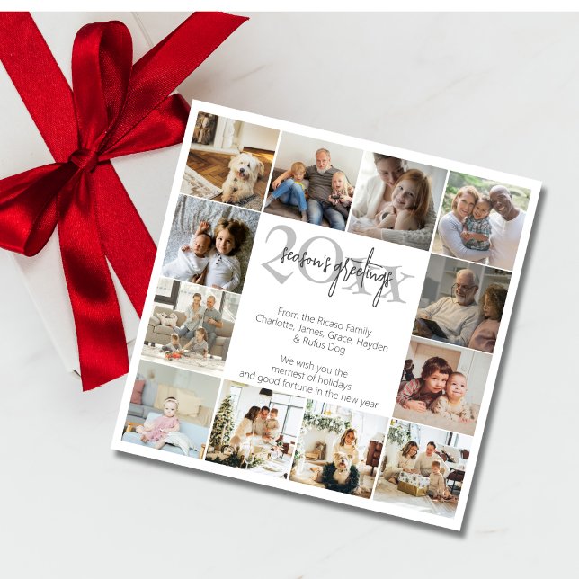 Helgdag Memorials 12 Photo Template-jul Julkort (Holiday Memories 12 Photo Template Christmas cards by Ricaso. Add photographs and your own message)