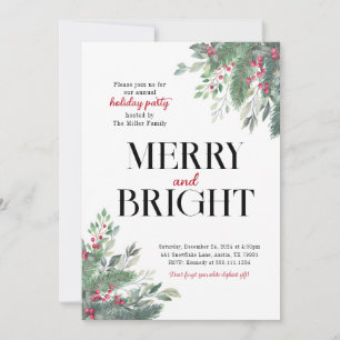 Helgdag Merry and Bright Dinner Party-inbjudan Inbjudningar