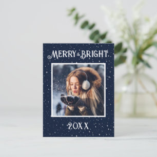 Helgdag Merry & Bright Photo Blue Starlight Helg Vykort
