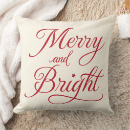 Helgdag Merry och Bright Red Script Kudde