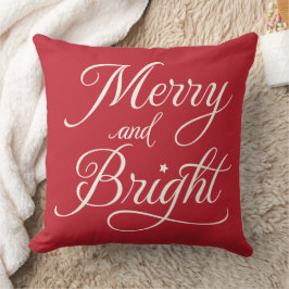Helgdag Merry och Bright Red Script Kudde