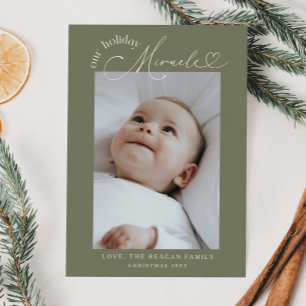 Helgdag Miracle Sage Grönt Birth Notice Meddelande