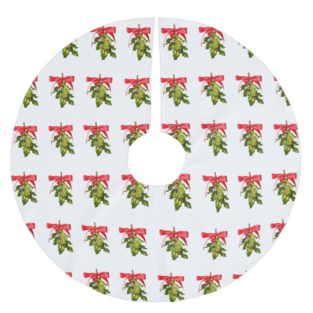 helgdag mistlet julgransmatta borstad polyester (Framsidan)