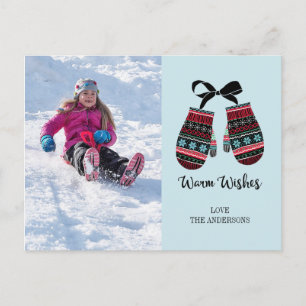 Helgdag Mittens Warm Önskemål Fotovykort Helg Vykort