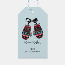 Helgdag Mittens Warm Önskemål Juletiketters