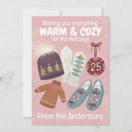 Helgdag mjuk, varm och mysiga sticka-julen hälsnin julkort