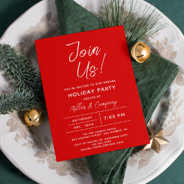 Helgdag Modern Chic Corporate jul Party Inbjudningar