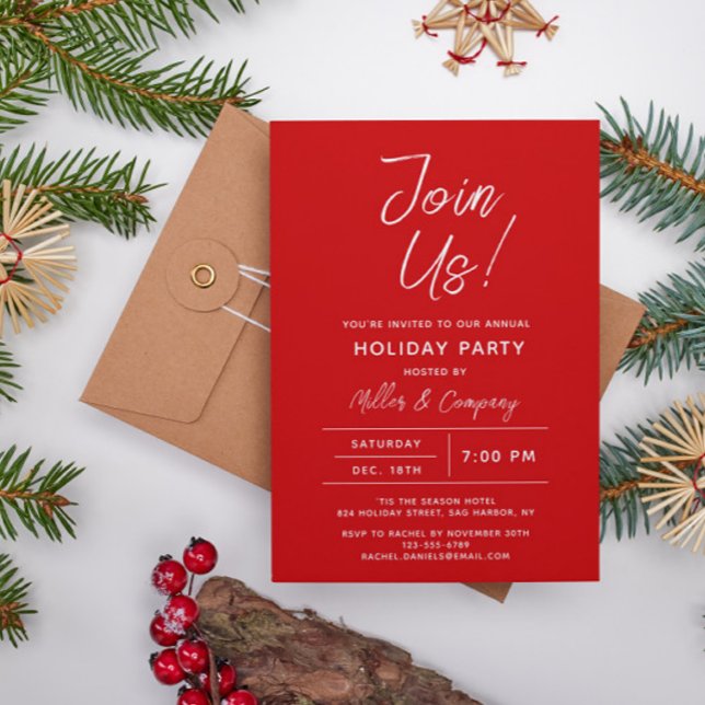 Helgdag Modern Chic Corporate jul Party Inbjudningar (Skapare uppladdad)