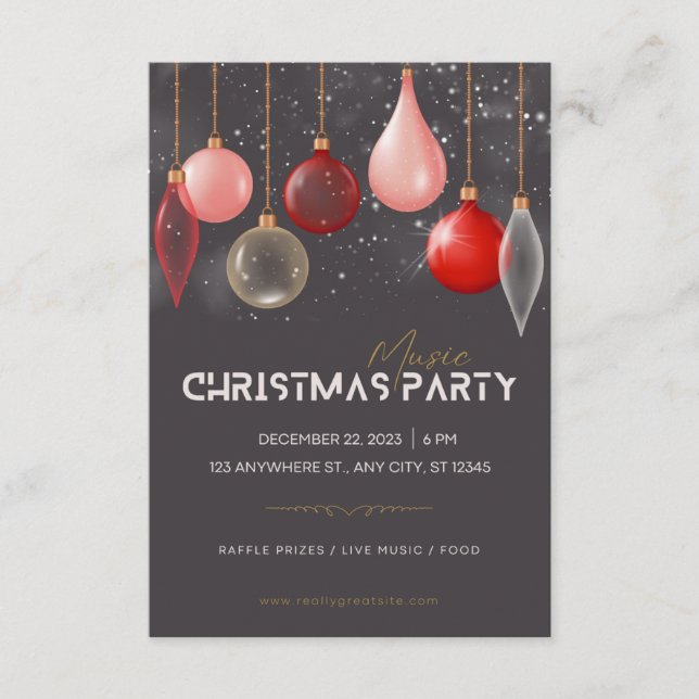 Helgdag Modern Chic Corporate jul Party Invi Tilläggskort (Framsida)