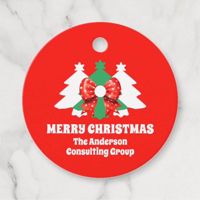 Helgdag Modern Editable Business Logotyp - jul Gåvor Etiketter (Framsida)