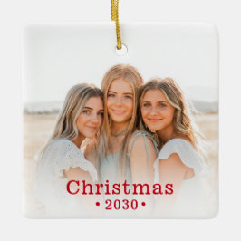 Helgdag Modern Family Photo Ceramic Ornament