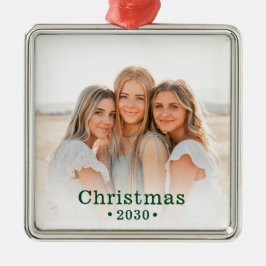 Helgdag Modern Family Photo Metall Ornament