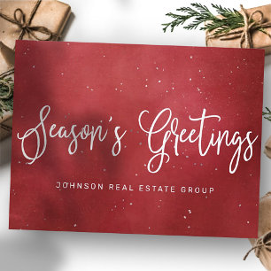 Helgdag Modern Festive Red jul Business Vykort