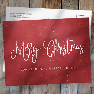 Helgdag Modern Festive Red jul Business Vykort