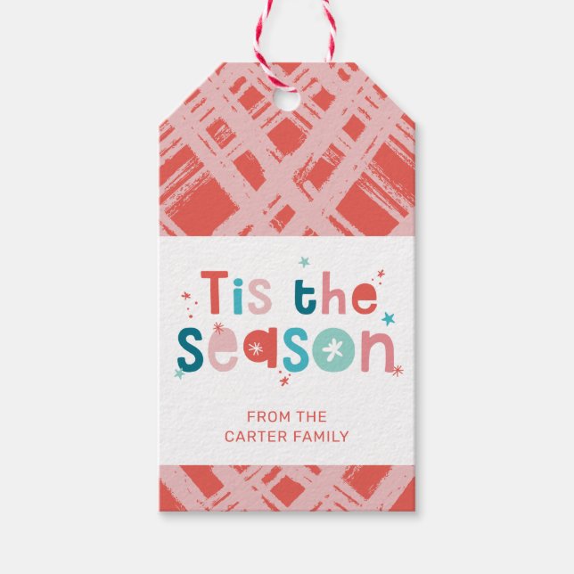 HELGDAG modern roligt typografi är säsongcitatet Presentetikett (Framsidan)