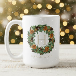 Helgdag Monogram Elegant Torkad Orange Utandning v Kaffemugg