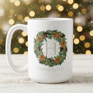 Helgdag Monogram Elegant Torkad Orange Utandning v Kaffemugg