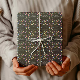 Helgdag Monogram i Ljus, färgad jul Presentpapper