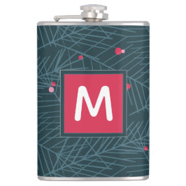 Helgdag Monogram Modern Spruce and Berries Anpassn Fickplunta