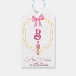Helgdag Monogram Rosa Nutcracker Gift Märkres Presentetikett