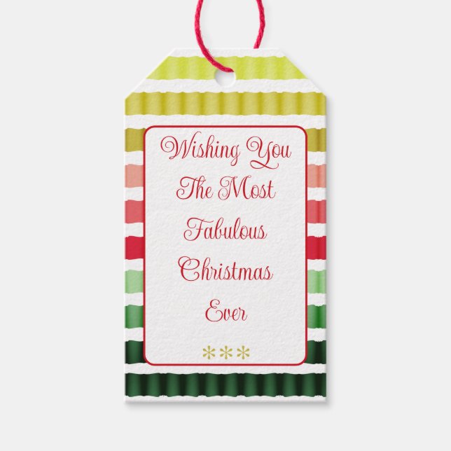 Helgdag Mönster i Röda havet och Grönt och Guld Presentetikett (Framsidan)