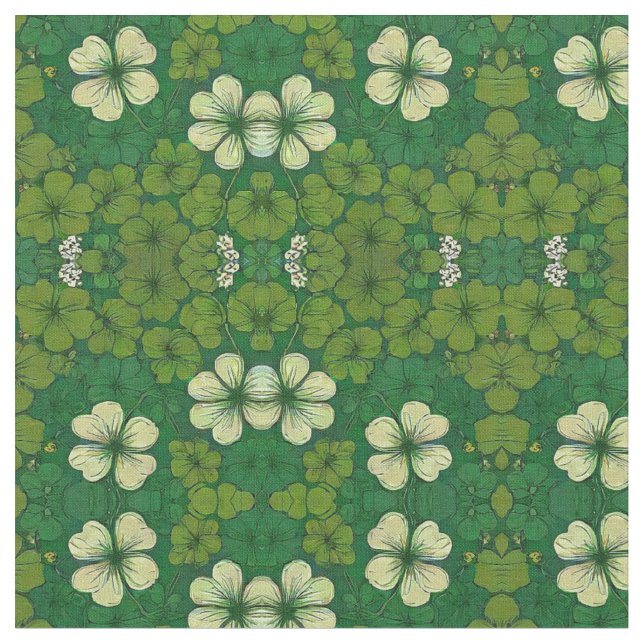 Helgdag Mönster - St. Patrick's Day Shamrock Tyg (Närbild)