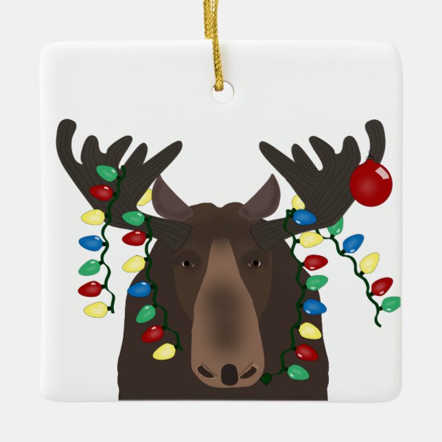 Helgdag Moose Ornament (Framsida)