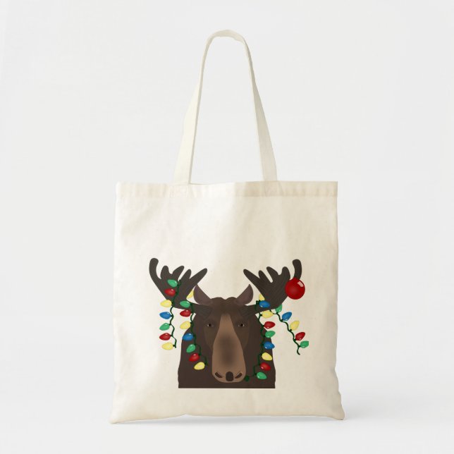 Helgdag Moose Tote Bag Tygkasse (Framsidan)